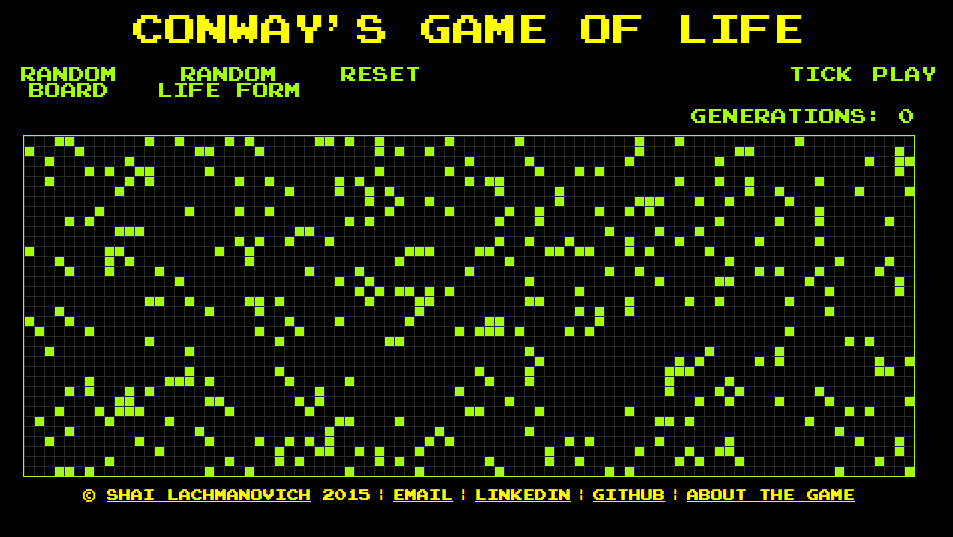 Conway's start screen